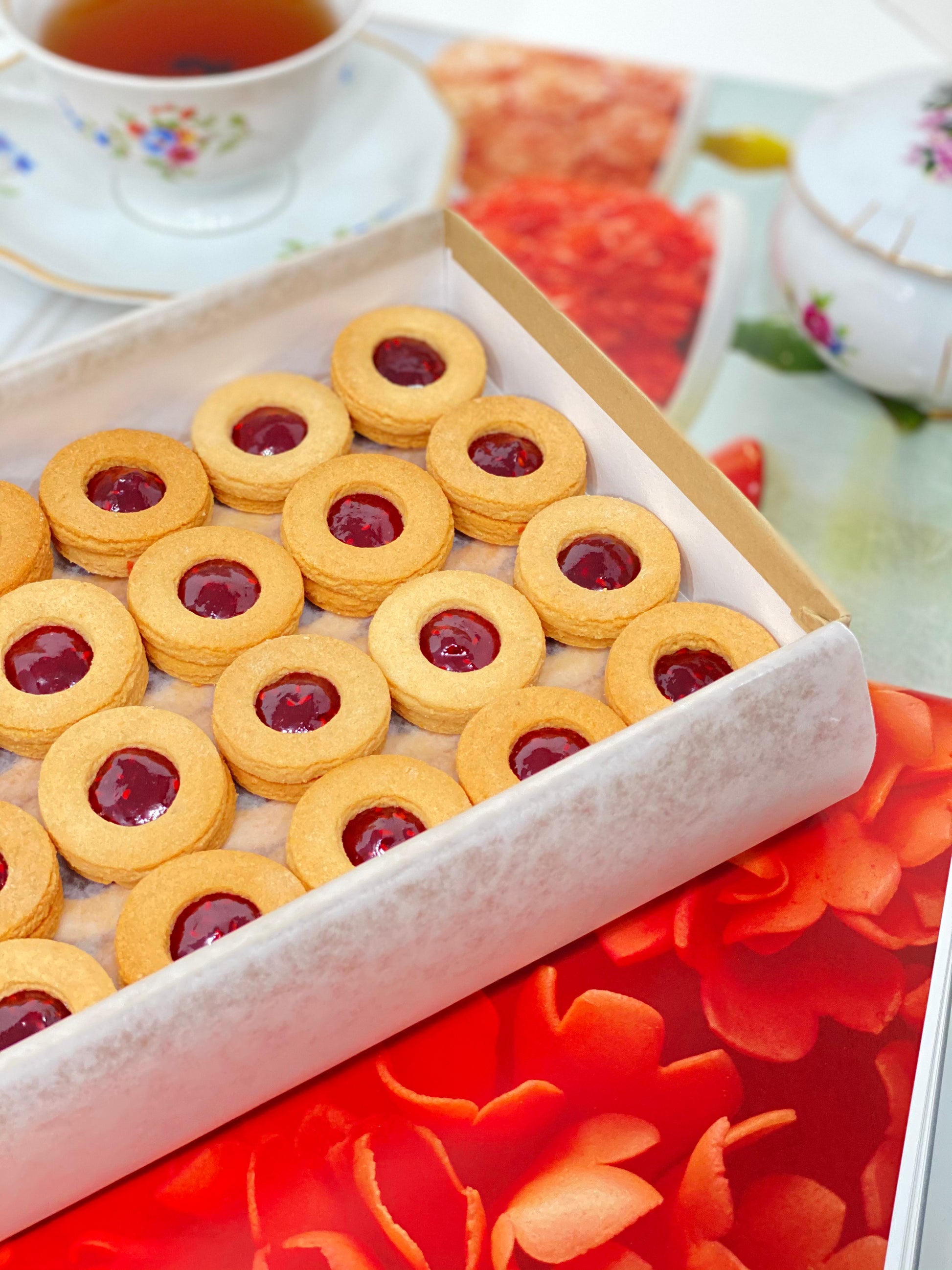 Austrian linzer cookies, toronto linzer cookies, raspberry jam cookies, almond jam cookies, jam-filled cookies, toronto butter cookies, support small, support local, toronto, fresh bakery, organic sweets