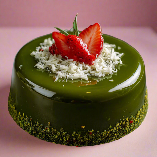 strawberry matcha cake