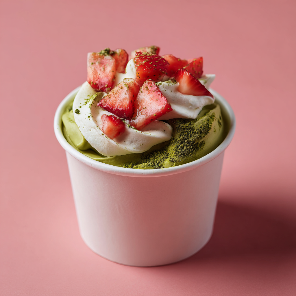 Strawberry Matcha Cup Cake